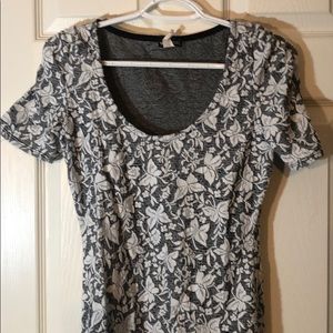 Wet Seal Gray and White Butterfly Print Dress